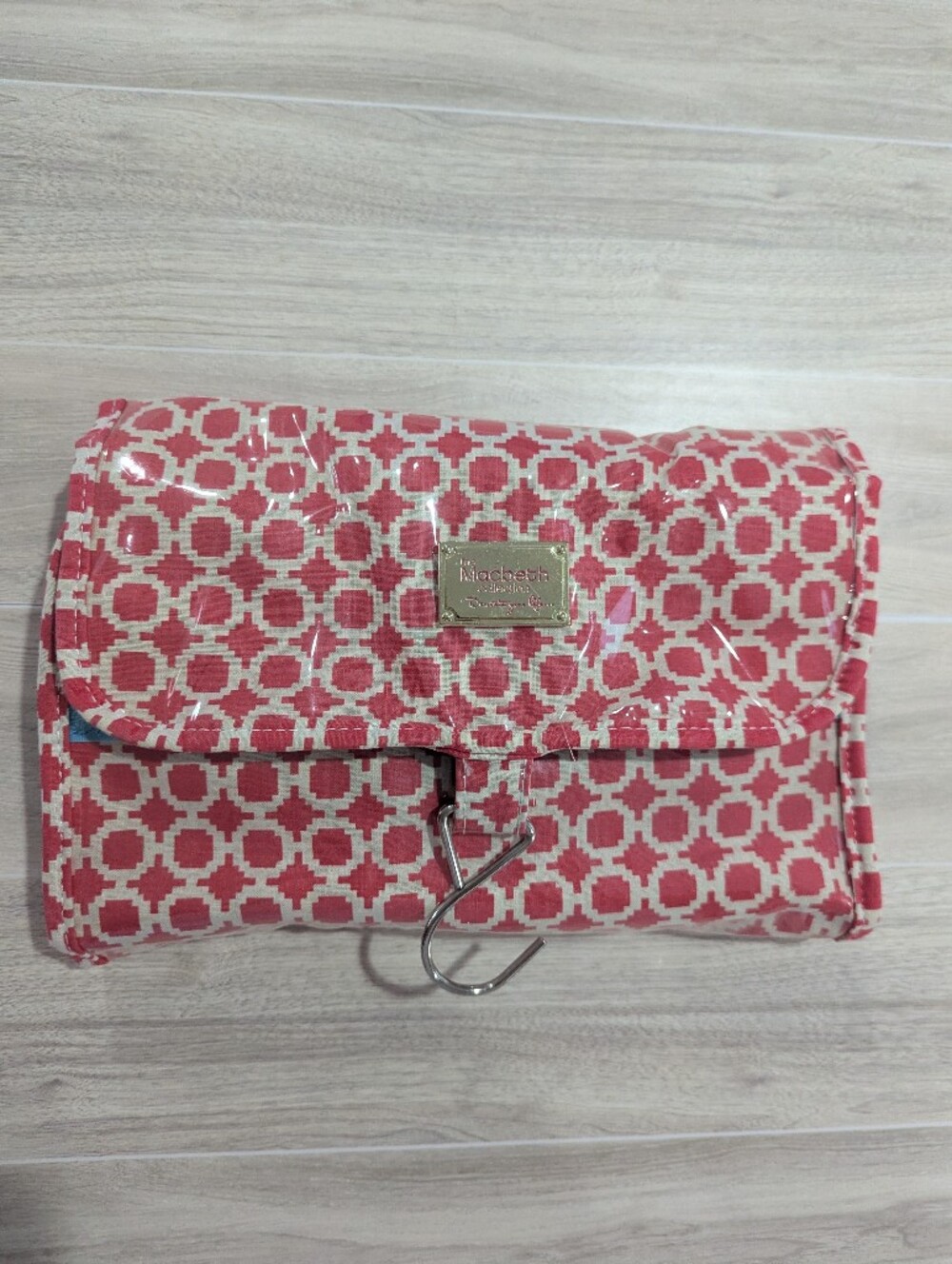 The Macbeth Collection Pink White Hanging Travel Toiletry Case *See Notes